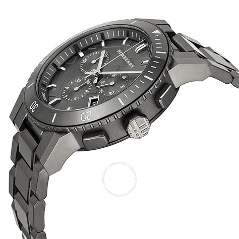 burberry men's gunmetal watch|burberry chronograph dial.